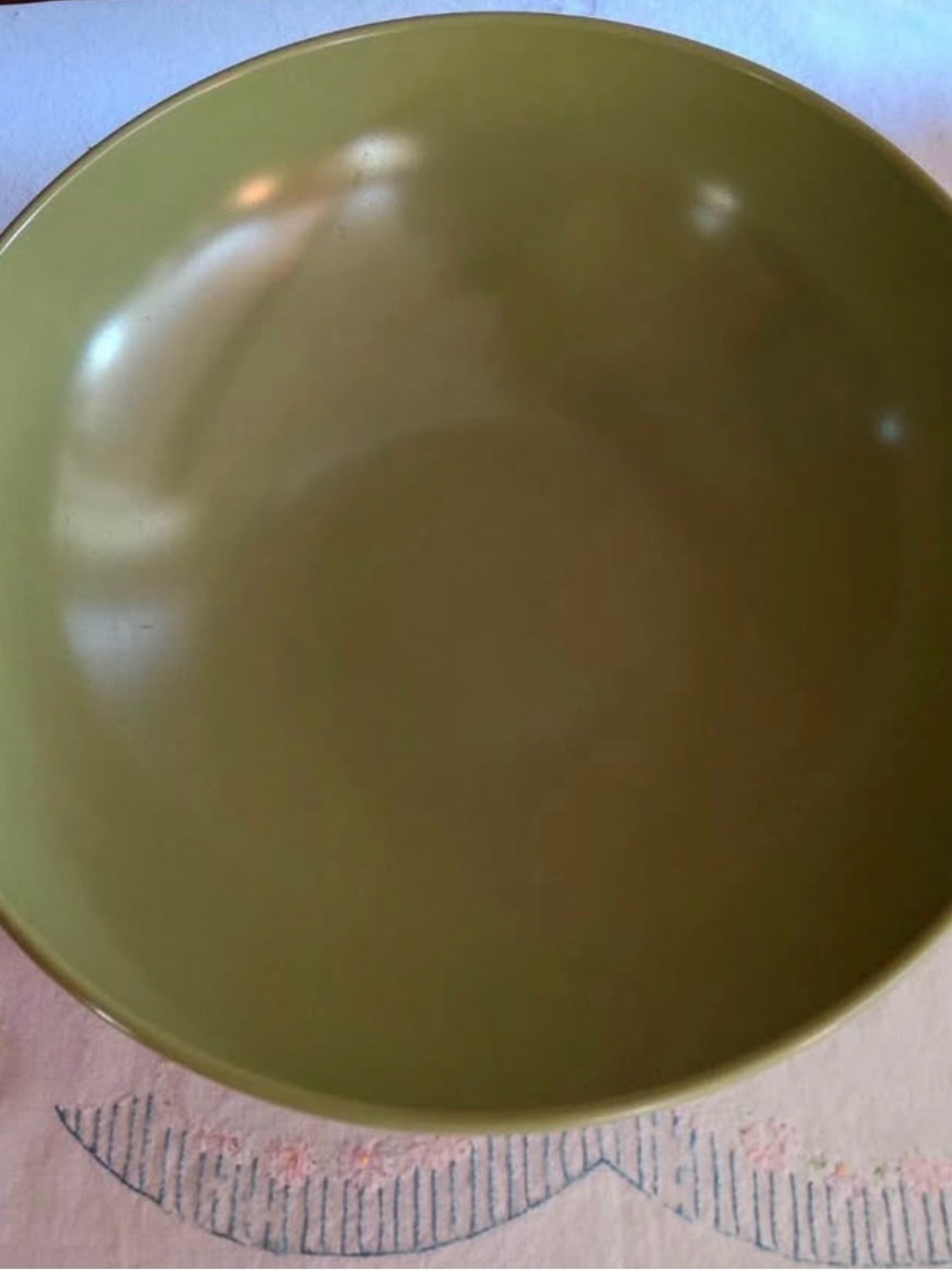 Vintage Miramar Avocado Green Ceramic Serving Bowl